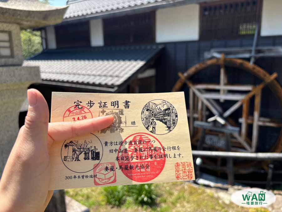 中山道完步證明書